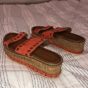 Faux Suede Platform Sandals